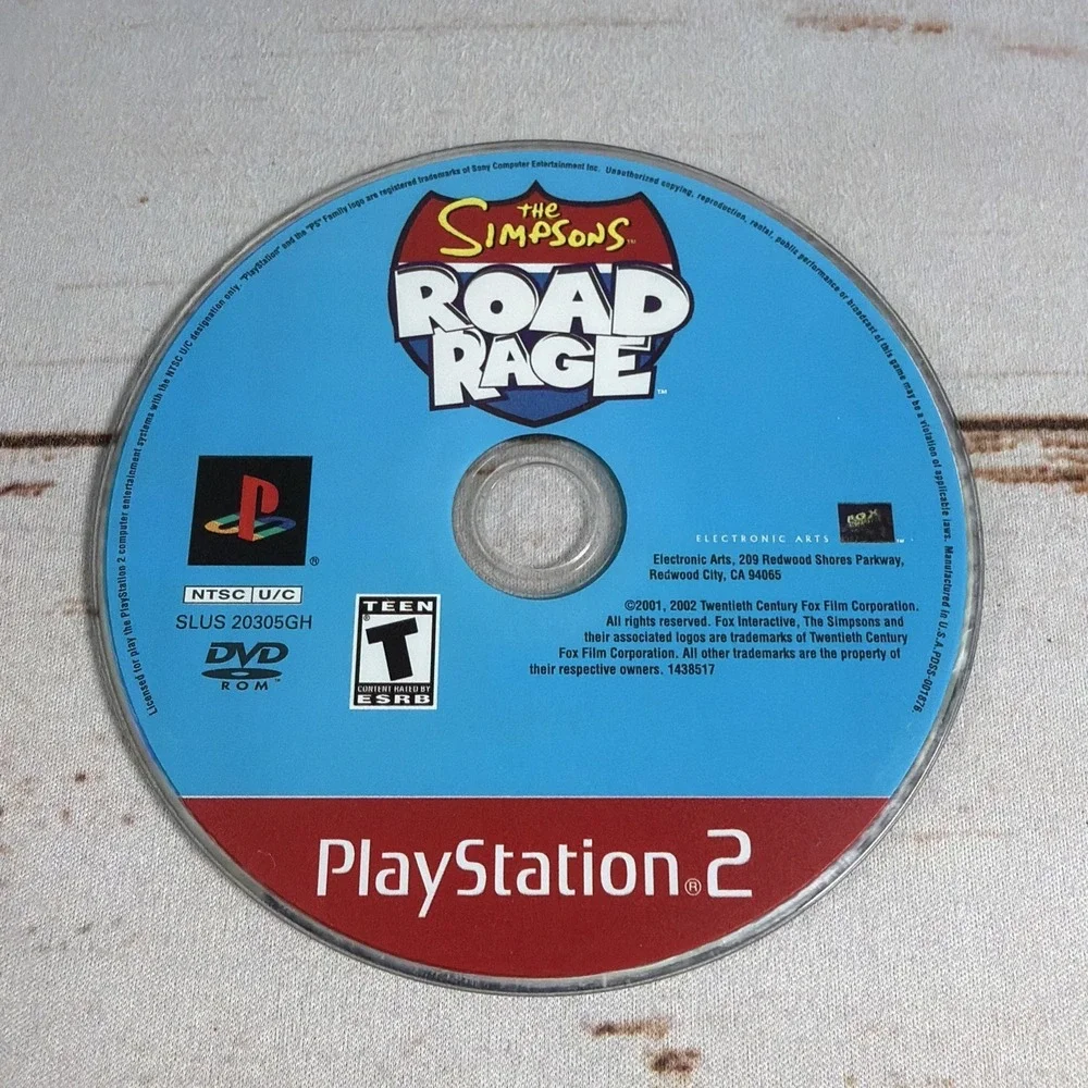 The Simpsons Road Rage PS2 Greatest Hits Disc Only - Tested & Working